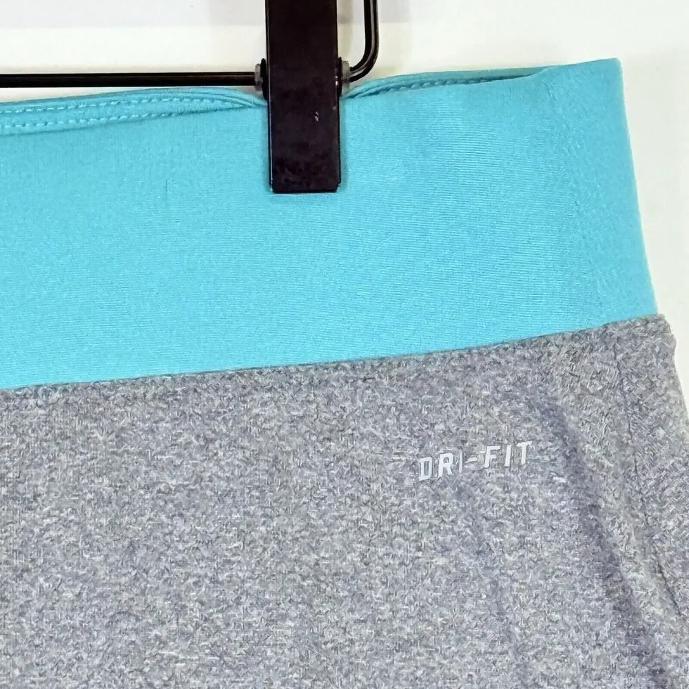 Nike Skort Skirt Women's Large Grey Aqua Jersey Athletic Mini‎ Tennis Pickleball